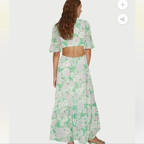 Floral Green Maxi Dress - Picture 3 of 9